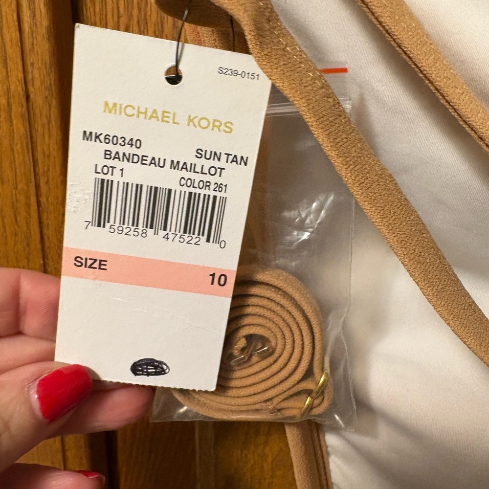 NWT Michael Kors giraffe print bandeau maillot Sz 10 - Picture 6 of 8